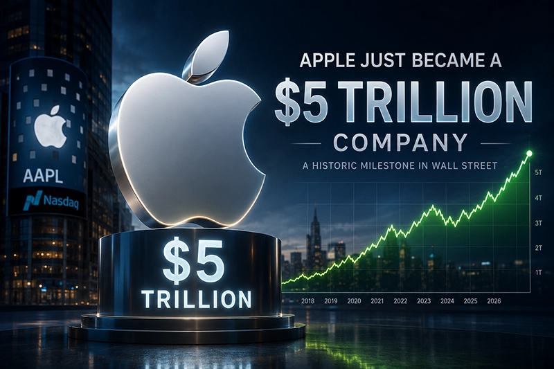 اپل برای اولین بار به ارزش 5 تریلیون دلار رسید؛ رکوردی تاریخی در والاستریت apple